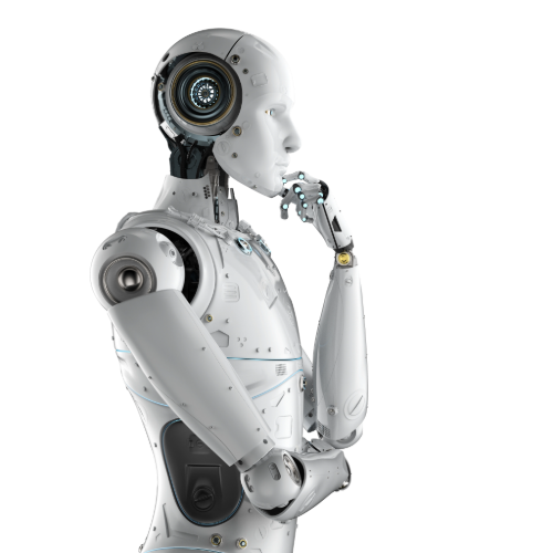 AI Robot Illustration – Rithom Consulting Futuristic background visual for Artificial Intelligence Consulting