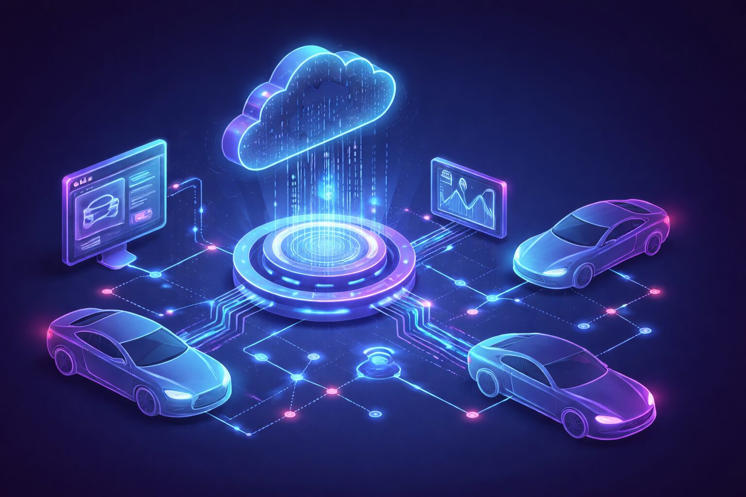 Illustration of an automotive dealer portal built on Salesforce Experience Cloud